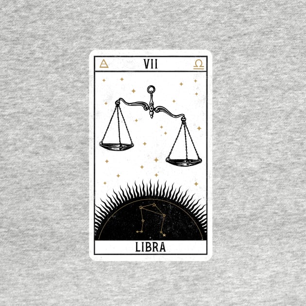 Libra Distressed Goth Tarot Zodiac Sign by Nemons